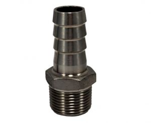 3/4” Hose Barb x 1/2” Male NPT Thread (Stainless Steel)