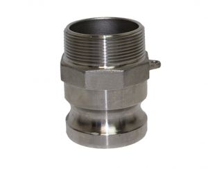 1-1/4" Type F Adapter Stainless Steel 1-1/4" Male Camlock x 1-1/4" Male NPT Thread